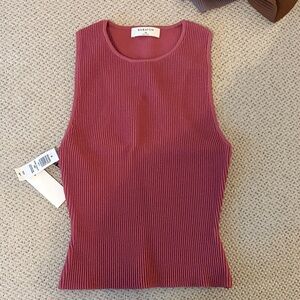 Babaton Ribbed Tank Top in Dusty Rose Pink